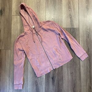 Roxy Zip-up Hoodie Pink and White XS